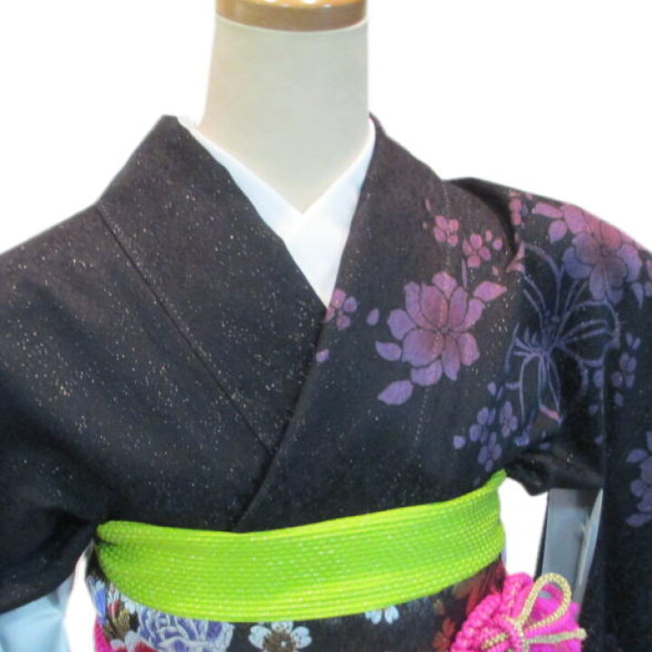 楽天市場】【中古】リユース リサイクル 仕立て上がり振袖 百合 黒 