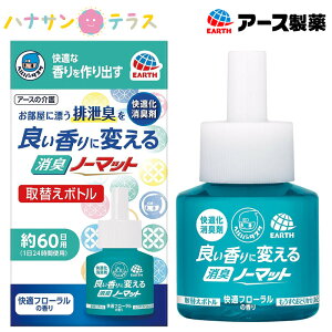 消臭 ノーマット ヘルパータスケ 良い香りに変える消臭ノーマット 取替えボトル 快適フローラルの香り 45mL アース製薬 排泄臭 ポータブルトイレ 部屋 消臭剤