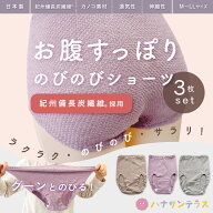 【ネコポス】ショーツ レディース 綿 らくらく 遠赤外線 備長炭 のびのびショーツ 3枚セット あたたかい …