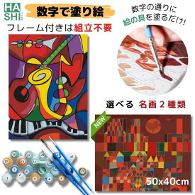 父の日 敬老の日 数字油絵 塗り絵セット 選べる フレーム付 ピカソ 風 パウルクレー 楽器 音楽ナンバーペイント 贈り物 インテリア雑貨 ピカソ 大人の塗り絵 油絵キット 数字塗り絵 50x40cm 風景画 油絵塗り絵 おしゃれ アートパネル 玄関 モダン 絵画 インテリア キャンバス