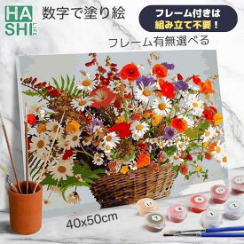売れ筋No.1 人気 大人の塗り絵 27種 ナンバーペイント アクリル絵の具 数字塗り絵 春の花かご 数字油絵 絵画 海 花 絵 フレーム付 50x40cm 絵描き 美術品 風景画 油絵塗り絵 油絵セット アートパネル ぬりえ diy 壁掛け パズル塗り絵 画伯 デイサービス 認知症予防 脳トレ
