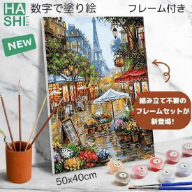 ランキング1位 数字油絵 アクリル絵具 大人の塗り絵 絵画 パリの花屋 風景 油絵塗り絵 組立不要 フレーム付 バレンタイン 数字塗り絵 50x40cm 塗り絵セット インテリア雑貨 おしゃれ パリ アートパネル フランス 花 壁飾り インテリア 数字絵 キャンバスアート ギフト 脳トレ