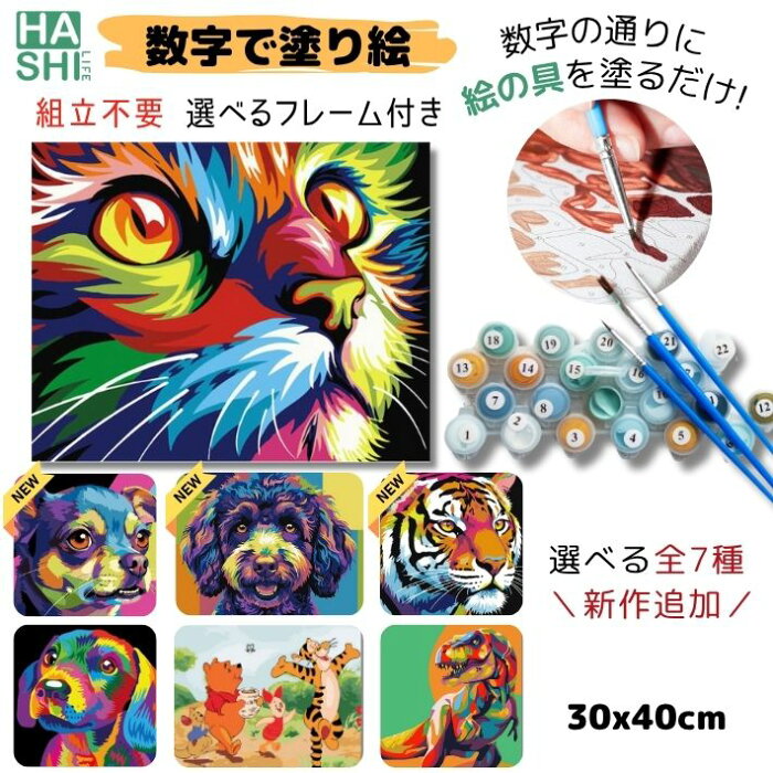工作キット ペイントバイナンバー 数字塗り絵 数字油絵 簡単 小学生 