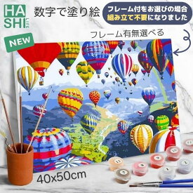 数字油絵 アクリル絵具 大人の塗り絵 油絵風 風景 数字塗り絵 気球 選べる フレーム付 退職祝い パズル塗り絵 40x50cm インテリア雑貨 おしゃれ 油絵塗り絵 数字キット アートパネル 塗り絵セット 数字絵 壁飾り 入院中 暇つぶし 自律神経を整える ナンバーペイント カラフル
