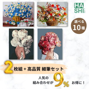 塗り絵 2点+極細筆セット 数字油絵 ギフトセット 大人の塗り絵 数字塗り絵 絵画 フレーム付 絵筆 アクリル絵の具 50x40cm 美術品 風景画 油絵塗り絵 油絵セット アートパネル 塗り絵セット イ