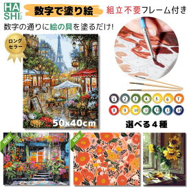 絵画 ランキング1位 数字油絵 アクリル絵の具 大人の塗り絵 パリの花屋 風景 油絵塗り絵 組立不要 フレーム付き 数字塗り絵 50x40cm 塗り絵セット インテリア雑貨 おしゃれ パリ アートパネル フランス 花 壁飾り インテリア 数字絵 キャンバスアート ギフト 脳トレ パズル