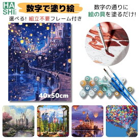 数字油絵 塗り絵セット 自分で創る インテリア アート アクリル絵具 ナンバーペイント ファブリックパネル フレーム付 数字で塗り絵 夜のお城 50x40cm 大人の塗り絵 風景画 油絵塗り絵 パズル塗り絵 おしゃれ 大きい アートパネル お城 壁掛け 置物 贈り物 敬老の日 冬休み