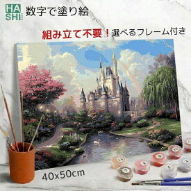 再販 数字油絵 塗り絵 絵の具で描く 大人の塗り絵 脳トレ塗り絵 虹とお城 風景 組立不要 フレーム付 数字塗り絵 アート 塗り絵 40x50cm 認知症予防 油絵塗り絵 インテリア おしゃれ アートパネル 絵画 数字キット 油絵セット リハビリ ボケ防止 脳トレ 高齢者 介護