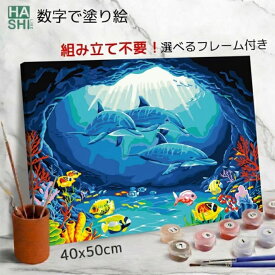 数字油絵 塗り絵 絵の具で描く 大人の塗り絵 脳トレ塗り絵 マリンアート 組立不要 フレーム付 数字塗り絵 アート 塗り絵 40x50cm 認知症予防 油絵塗り絵 インテリア おしゃれ アートパネル 絵画 数字キット 油絵セット リハビリ ボケ防止 脳トレ ラッセン ダイヤモンドアート