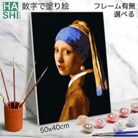 再販 数字油絵 塗り絵 絵の具 大人の塗り絵 フェルメール 真珠の耳飾りの少女 真珠の耳飾り 名画 脳トレ フレーム付 数字塗り絵 アート 塗り絵 40x50cm 認知症予防 油絵塗り絵 インテリア アートパネル 絵画 数字キット 油絵セット リハビリ ボケ防止 脳トレ 高齢者 eギフト