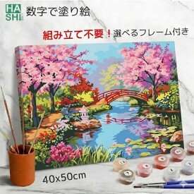 高評価! 数字油絵 大人の塗り絵 絵画 アクリル絵の具で描く 脳トレ塗り絵 数字塗り絵 日本庭園 アートパネル フレーム付 インテリア 油絵風 趣味 数字で塗り絵 40x50cm 油絵塗り絵 おしゃれ ギフト アート カラフル 花 塗り絵セット 風景 風景画 装飾 暇つぶし 退職祝い 絵