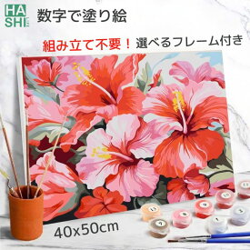 まとめ割10％OFF アート 大人の塗り絵 数字 塗り絵 アクリル絵の具 絵画 ハイビスカス 花 夏 敬老の日 プレゼント アートセラピー 塗り絵キット フレーム付 数字油絵 数字塗り絵 パズル塗り絵 40x50cm 油絵セット アートパネル 絵 ナンバーペイント インテリア 入院 暇つぶし