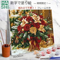 【クーポン10%+OFF】 新作 数字 塗り絵 クリスマスブーケ 大人の塗り絵 ナンバーペイント アートパネル …