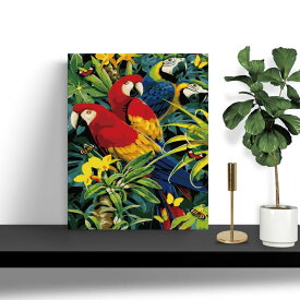 ペイントバイナンバー 大人の塗り絵 絵画 鳥 数字油絵 油絵塗り絵 絵 キャンバス 数字で塗り絵 青い鳥 オウム フレーム付 パズル塗り絵 50x40cm アクリル絵具 塗り絵キット 油絵セット ナンバーペイント 可愛い アートパネル モダン 玄関 インテリア ぬりえ 孔雀 父の日