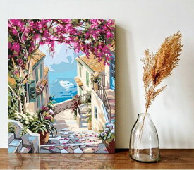 ランキング1位 大人の塗り絵 数字塗り絵 絵画 風景 数字油絵 油絵塗り絵 絵の具 贈り物 組立不要 フレーム付 かわいい 絵 キャンバス お城と気球 50x40cm アクリル絵の具 塗り絵キット 油絵セット ナンバーペイント アートパネル モダン 玄関 インテリア ぬりえ 城 お絵描き