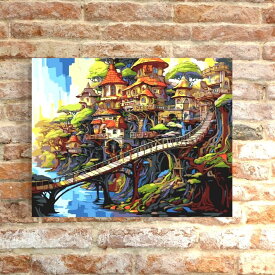 敬老の日 ギフト 数字油絵 大人の塗り絵 絵画 風景 数字塗り絵 ヨーロッパ 街並み フレーム付き ナンバーペイント 組立て不要 50x40cm パズル塗り絵 油絵塗り絵 油絵セット アクリル絵の具 インテリア アートパネル 玄関 パズル絵 暇つぶし 認知症予防 ペイントバイナンバー