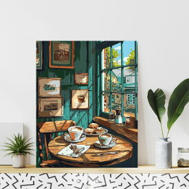 新作 塗り絵 大人 アクリル絵の具 数字油絵 キャンバス パズル絵 数字で塗り絵 フランス カフェ 50x40cm フレーム付 大人の塗り絵 油絵 アートパネル 北欧 モダン 壁掛け アート インテリア雑貨 おしゃれ 油絵塗り絵 レトロ 絵画 画伯 塗り絵セット 壁飾り パズル クリスマス