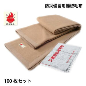 災害備蓄用難燃毛布 シングル 防炎毛布 日本防炎協会認定毛布100枚セット 防災毛布【RCP】