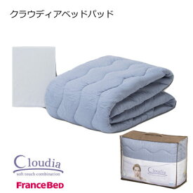 フランスベッド 潤い繊維 リフレス クラウディア ベッドパッド マットレスカバー付 ダブル 140×195cm