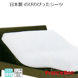 日本製 フランスベッド のびのびぴった シーツ マットレスカバー セミダブル 122×195cm 抗菌防臭加工