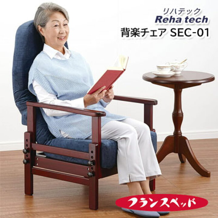楽天市場】フランスベッド 背楽チェア 高座椅子 一人掛け Reha tech 