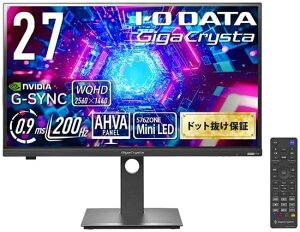 IOf[^@Mini LED̗p 200HzQ[~Oj^[ GigaCrysta m 27^ / WQHD(2560×1440) / Ch n ubN@KH-GDQ271JLAQ