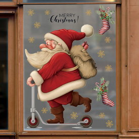 ウォールステッカー クリスマス 飾り 静電ステッカー 窓ステッカー クリスマスデコレーション 剥がせる 壁紙 ガラス シール式 Merry christmas 雪だるま サンタクロース トナカイ スノーフレーク 雪の結晶 クリスマスツリー おしゃれ 装飾 diy インテリア 雑貨 クリスマス