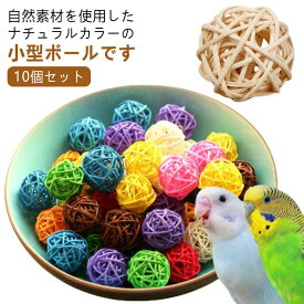 マルチカラー ペット用おもちゃ 10個セット 犬用 ナチュラルカラー 噛むおもちゃ 鳥用品 ボール オウム ハムスター インコ 猫 直径3cm 鳥のおもちゃ インコ オモチャ インコ グッズ バードトイ オカメインコ
