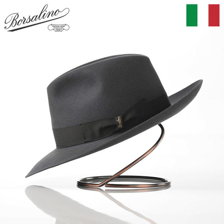 楽天市場】Borsalino ボルサリーノ 中折れハット フェルト帽 つば広 秋 