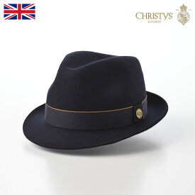 CHRISTYS' LONDON 中折れハット フェルト帽 帽子 父の日 メンズ レディース 秋 冬 カジュアル フォーマル おしゃれ ファッション小物 ブランド 紳士帽 クリスティーズロンドン WINCHESTER（ウィンチェスター） ネイビー