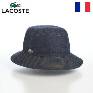 LACOSTE �o�P�b�g�n�b�g �X�q �����Y ���f�B�[�X �t �� �T�t�@���n�b�g ���O���΍� uv�J�b�g ���j���S �V���v�� �J�W���A�� �T�C�Y���� �A�E�g�h�A ���R�X�e 8oz DENIM BUCKET HAT(8�I���X �f�j�� �o�P