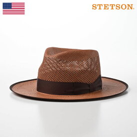 STETSON パナマ帽子 パナマハット メンズ 中折れハット 春 夏 透かし編み 涼しい つば広 サイズ調整 アメリカブランド 送料無料 あす楽 ギフト プレゼント ステットソン FLAT LACE PANAMA（フラット レースパナマ）SE584 ブラウン