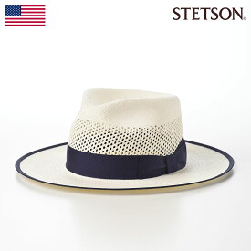 STETSON パナマハット パナマ帽 中折れハット メンズ 帽子 父の日 本パナマ 春 夏 エクアドル製 おしゃれ あす楽 アメリカブランド ステットソン FLAT LACE PANAMA（フラット レースパナマ）SE584 ホワイト
