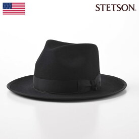 STETSON ステットソン 中折れハット ラビットフェルト 帽子 父の日 フェルトハット フェドラ メンズ レディース 紳士帽 秋 冬 大きいサイズ フォーマル カジュアル おしゃれ シンプル 普段使い あす楽 アメリカ ブランド CLN（クローン）SE629 ブラック