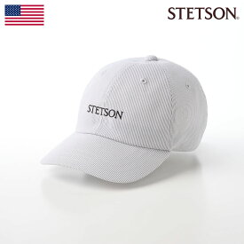 STETSON キャップ CAP 帽子 メンズ 春 夏 大きいサイズ ベースボールキャップ 野球帽 ローキャップ カジュアル おしゃれ シンプル レディース あす楽 アメリカブランド ステットソン SUCKER STRIPE CAP（サッカーストライプ キャップ）SE638 グレー