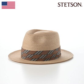 ポイント2倍 STETSON 帽子 中折れハット ストローハット メンズ レディース 春 夏 麦わら帽 ブランド 大きいサイズ シンプル カジュアル おしゃれ ファッション小物 アメリカ ステットソン ABACA BRAID HAT（アバカ ブレードハット） SE770 ベージュ