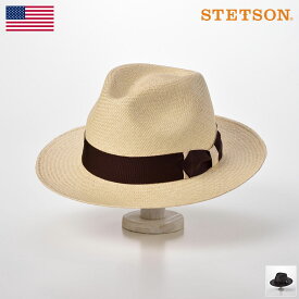 STETSON(ステットソン) パナマハット ティアドロップ メンズ レディース 春夏 中折れハット 中折れ帽子 パナマ帽子 高級 ナチュラル ブラック 57cm 59cm 送料無料 [デュオパナマG3 SH557] あす楽