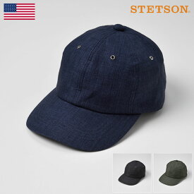 ステットソン STETSON メンズ レディース ベースボールキャップ キャップ 野球帽 リネン 3色展開 カジュアル 帽子紳士 大きいサイズ サイズ調節 春夏 フリーサイズ [6パネルキャップSE441] 送料無料 あす楽