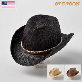 ステットソン STETSON パナマハット メンズ レディース パナマ帽 中折れハット ウエスタン カウボーイ 帽子 紳士 大きいサイズ 春夏 ブラック シナモン ナチュラル [ウエスタン SH335] 送料無料 あす楽