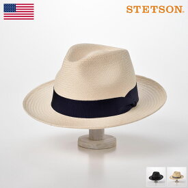 STETSON ステットソン メンズ レディース パナマハット パナマ帽 中折れハット 帽子 父の日 紳士 大きいサイズ 春夏 ホワイト ブラック ナチュラル [マニッシュSH558] プレゼント 送料無料 あす楽
