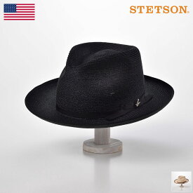 STETSON(ステットソン) ストローハット 中折れハット メンズ レディース 春夏 麦わら帽子 中折れ帽 ブレードハット クラシカル 紳士帽 ブラック ナチュラル 送料無料 [ストラトライナーヘンプ ST114] あす楽