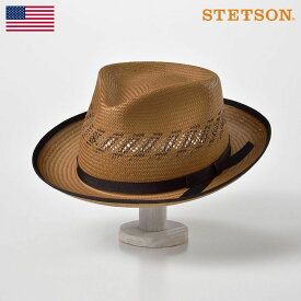 STETSON ステットソン 透かし編み ストローハット 麦わら帽子 メンズ 春夏 中折れ帽 中折れハット 紳士帽 ペーパーハット マスタード 送料無料 あす楽 ギフト プレゼント アメリカ製 カッパ ST143