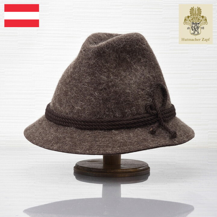 楽天市場 ポイント5倍 期間限定 チロリアンハット メンズ 帽子 秋 冬 大きいサイズ フェルトハット ソフトハット レディース 紳士帽 ウールフェルト100 アウトドア クラシカル ブラウン 茶 S M L Xl あす楽 ブランド Zapf オーストリア製 Jagalois Torf ヤガロイス