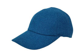 HarrisTweed ハリスツィード NISHIKAWAオリジナル メンズキャップ サイズアジャスターつき ブルー M～LL 男性 秋冬 紳士 帽子 野球帽 42A-5