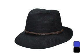 NISHIKAWAオリジナル メンズハット スエード調人工皮革 サイズアジャスターつき S〜3L 日本製 (ネイビー/ブラック) 小さいサイズ 大きいサイズ 紳士帽子 秋冬 男性 中折れ帽子 日本製 427L707