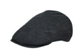 DAKSダックス リネンメッシュ×リブ パッチワーク メンズ　ハンチング S〜LL サイズアジャスター付き 小さいサイズ 大きいサイズ 麻 (ベージュ/ブラック) アイボリー 日本製 紳士帽子 帽子 男性 春夏 D1729