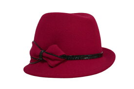 婦人帽子 イタリア製 インポート GALLIANO SORBATTI ガリアーノソルバッティ アシンメトリー ウールフェルト レディースハット レッド 赤 秋冬 女性 帽子 フェルト帽 LT-GS-02