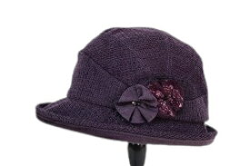 レディースハット 小さいサイズ 秋冬 (パープル/ブラウン/ブラック) SS〜S　S〜M Elietエリート ミセス シニア XS 55cm 57cm 婦人帽子 60代 70代 80代 女性 37401BN