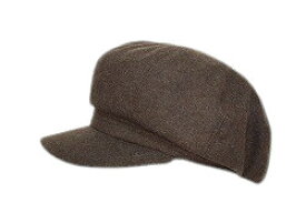紳士 帽子 NISHIKAWAオリジナル フラノ生地 メンズ キャスケット (チャコール/ブラウン) M～3L サイズアジャスターつき 日本製 大きいサイズ 56cm～62cm 男性 秋冬 104-CAS