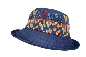 婦人 帽子 イタリア製 インポート Complitコンプリット レディース ハット ネイビー系 刺繍 57cm 女性 輸入 春夏 13366